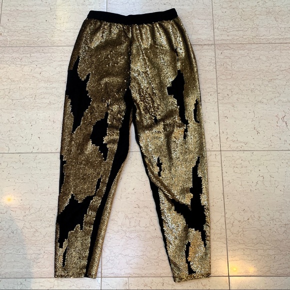 Robert Rodriguez Gold Sequined Track Pants - Picture 10 of 16